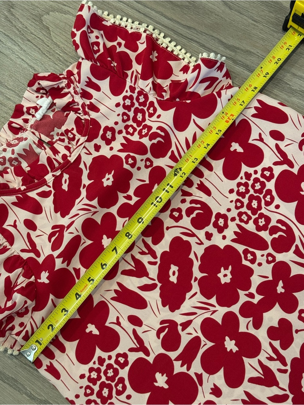 THML Floral Print Blouse Red & Pink Small Women’s - Picture 5 of 7